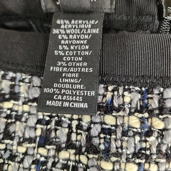 J. Crew No.2 Wool Blend Tweed Midnight Pencil Skirt Size 2 - Picture 12 of 13
